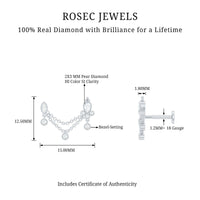 Vintage Style Diamond Double Piercing Earring