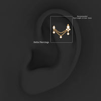 Vintage Style Diamond Double Piercing Earring