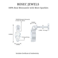 Marquise Moissanite Drop Earring for Tragus Piercing