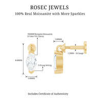 Marquise Moissanite Drop Earring for Tragus Piercing