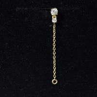 Certified Diamond Chain Drop Earring for Helix Piercing