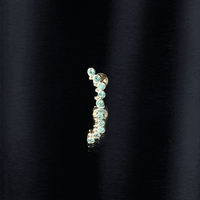 Natural Emerald Curved Climber Earring for Helix Piercing