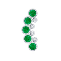 Natural Emerald Curved Climber Earring for Helix Piercing