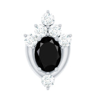 Certified Black Onyx Designer Helix Earring with Lab Grown Diamond