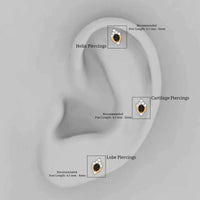 Certified Black Onyx Designer Helix Earring with Lab Grown Diamond