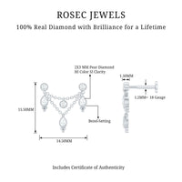 Vintage Inspired Diamond Chain Double Piercing Earring