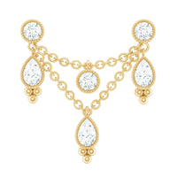 Vintage Inspired Diamond Chain Double Piercing Earring