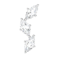 Marquise Cut Moissanite 3 Stone Tragus Earring