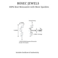 Marquise Cut Moissanite 3 Stone Tragus Earring