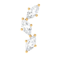 Marquise Cut Moissanite 3 Stone Tragus Earring