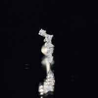 Certified Moissanite Crawler Earring in Prong Setting