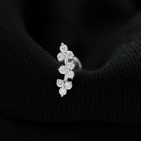 Unique Moissanite Cartilage Climber Earring