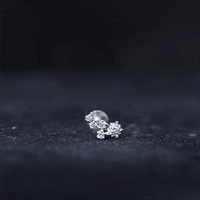 Natural Diamond Star Crawler Earring for Helix Piercing