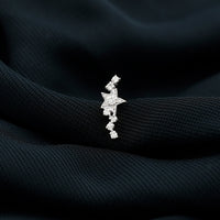 Certified Diamond Star Crawler Earring for Helix Piercing
