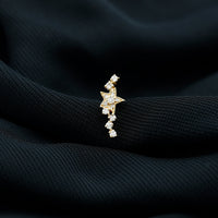 Certified Diamond Star Crawler Earring for Helix Piercing