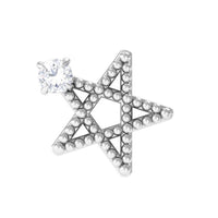 Natural Diamond Star Cartilage Earring with Beaded Detail