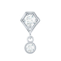 Round Cut Natural Diamond Drop Helix Earring