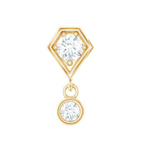 Round Cut Natural Diamond Drop Helix Earring