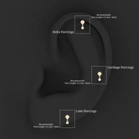Round Cut Natural Diamond Drop Helix Earring