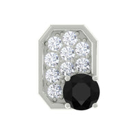 Black Onyx and Diamond Octagon Cartilage Earring