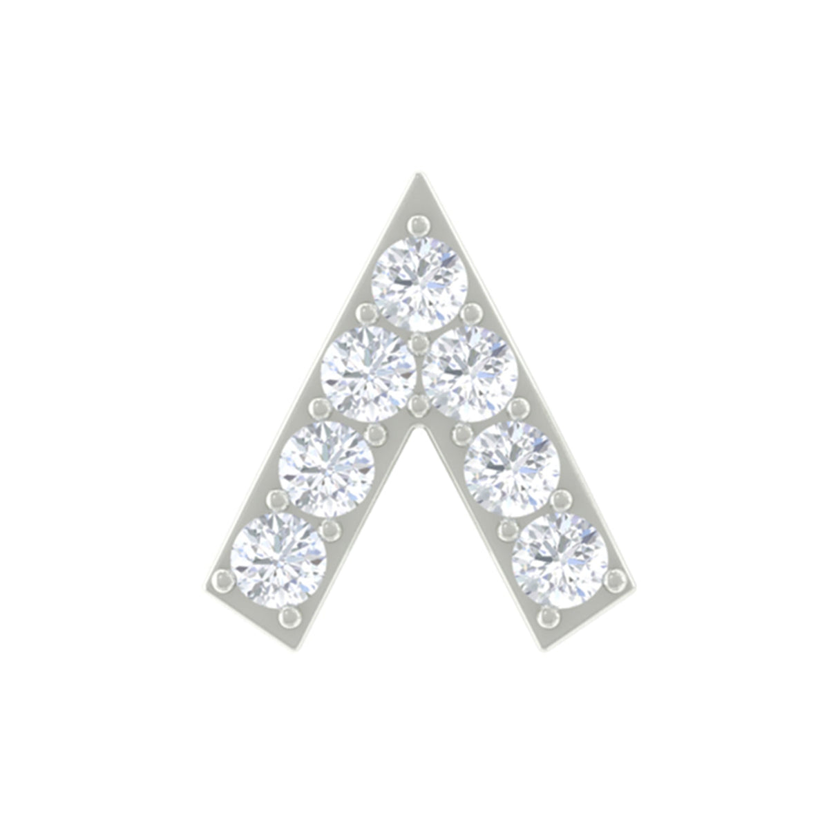 Genuine Diamond V Shape Earring for Tragus Piercing in Gold