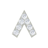 Genuine Diamond V Shape Earring for Tragus Piercing in Gold