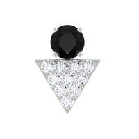 Black Onyx and Diamond Triangle Cartilage Earring