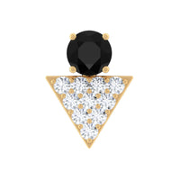 Black Onyx and Diamond Triangle Cartilage Earring