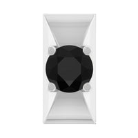 Round Cut Solitaire Black Onyx Bar Tragus Earring