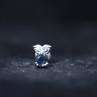 Blue Sapphire and Lab Grown Diamond Owl Helix Earring