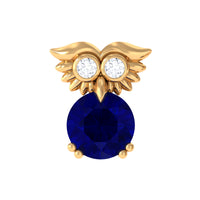 Blue Sapphire and Lab Grown Diamond Owl Helix Earring