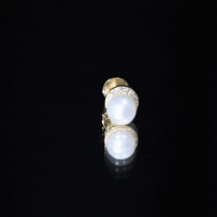 Natural Pearl Solitaire Helix Earring with Diamonds