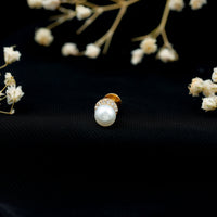 Natural Pearl Solitaire Helix Earring with Diamonds