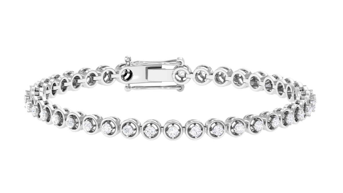 Rosec Jewels cubic zirconia diamond tennis bracelet with sparkling stones and delicate chain design.