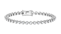 Rosec Jewels cubic zirconia diamond tennis bracelet with sparkling stones and delicate chain design.