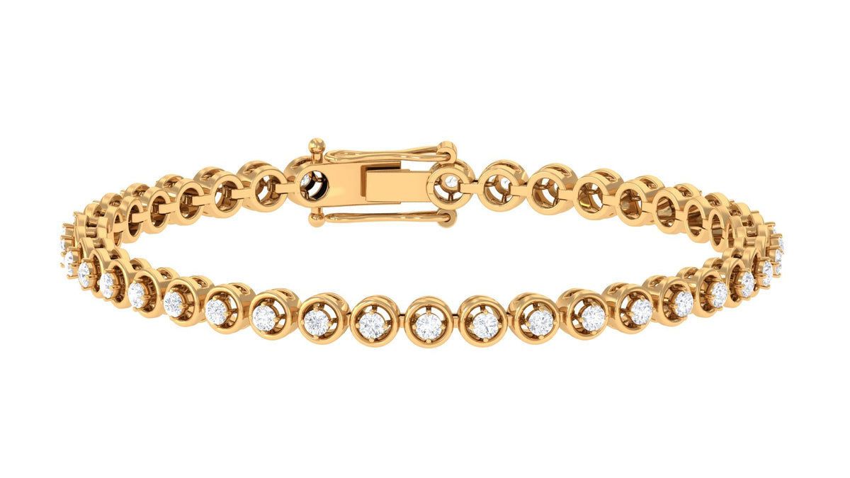 Rosec Jewels cubic zirconia diamond tennis bracelet with sparkling stones and silver-tone chain, elegant jewelry accessory.