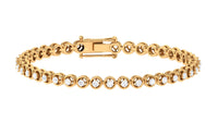 Rosec Jewels cubic zirconia diamond tennis bracelet with sparkling stones and silver-tone chain, elegant jewelry accessory.