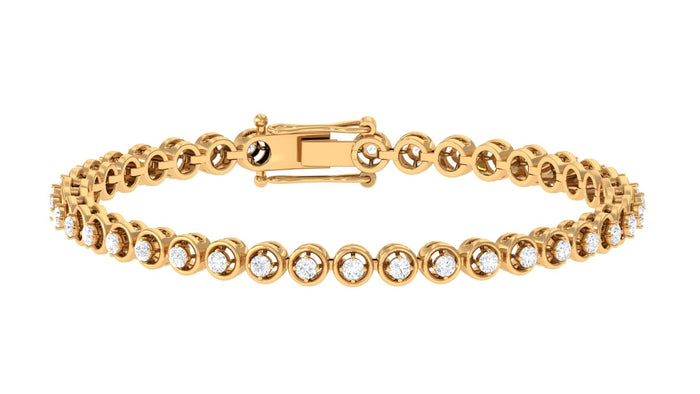 Rosec Jewels cubic zirconia diamond tennis bracelet with sparkling stones and silver-tone chain, elegant jewelry accessory.