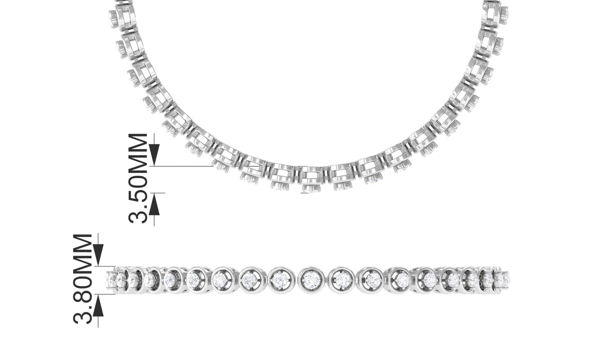 Rosec Jewels cubic zirconia diamond tennis bracelet with sparkling stones and silver-tone metal design.