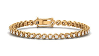 Rosec Jewels cubic zirconia diamond tennis bracelet with sparkling stones and silver-tone chain on a white background.