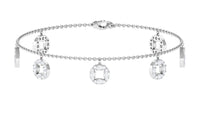 Minimal Moissanite chain charm bracelet for women by Rosec Jewels featuring delicate links and sparkling moissanite accents.