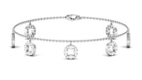 Minimal Moissanite chain charm bracelet for women by Rosec Jewels, featuring delicate design and sparkling moissanite stones.