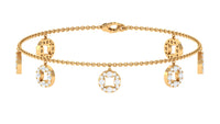 Minimal moissanite chain charm bracelet for women by Rosec Jewels, featuring delicate links and sparkling gemstone accents.