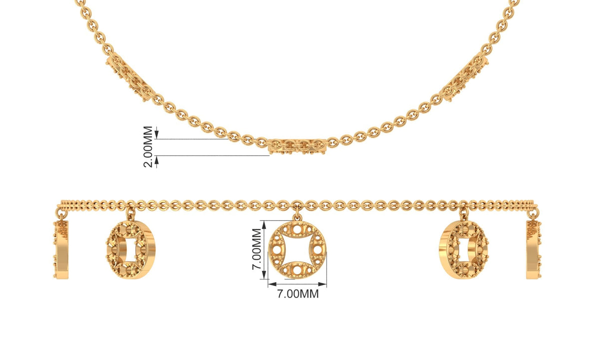 Minimal Moissanite chain charm bracelet for women by Rosec Jewels, featuring delicate design with sparkling moissanite accents.