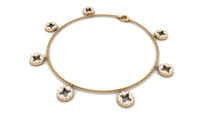 Minimal Moissanite chain charm bracelet for women with sparkling stones, designed by Rosec Jewels.