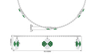 Certified Lab Grown Emerald Chain Charm Bracelet with Moissanite