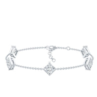 Certified Princess Cut Lab Grown Diamond Wedding Chain Bracelet
