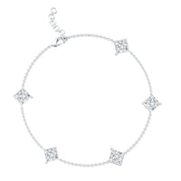 Certified Princess Cut Lab Grown Diamond Wedding Chain Bracelet