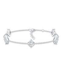 Certified Princess Cut Lab Grown Diamond Wedding Chain Bracelet