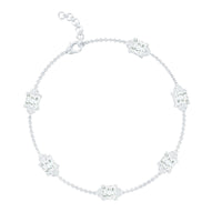 Princess Cut Lab Grown Diamond Station Chain Bracelet